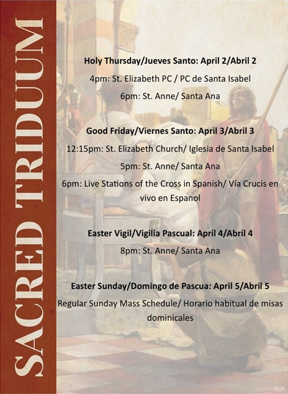 Holy Week Schedule 2026